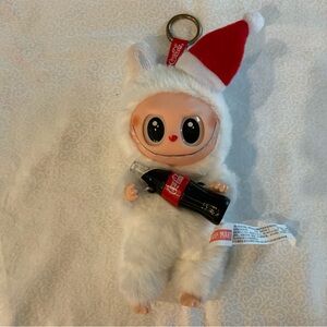 Pop Mart The Monsters Labubu Coca- Cola Plush Pendant White Christmas Santa